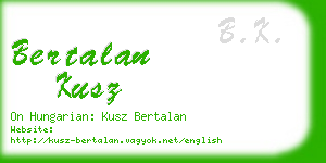 bertalan kusz business card